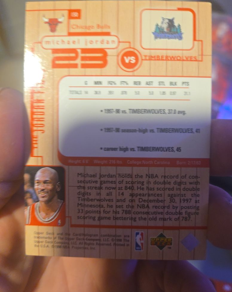 1998-99 Upper Deck Living Legend The Files Michael Jordan #150 — front