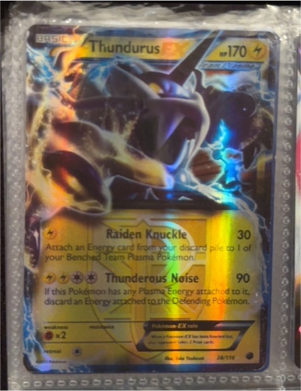2013 Pokémon TCG Plasma Freeze #38 Thundurus EX — front