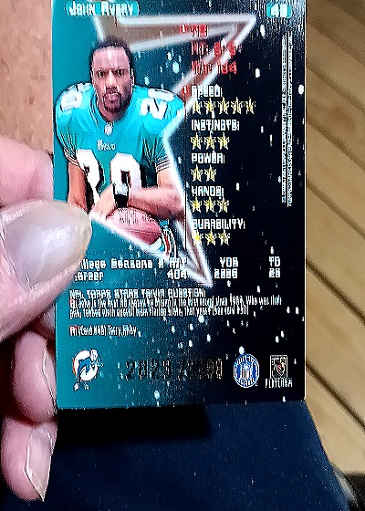 1998 Topps Stars #49 John Avery — back