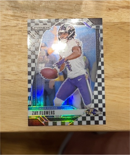 2024 Panini Prizm #21 Zay Flowers Black & White Checkerboard Prizm SP — front