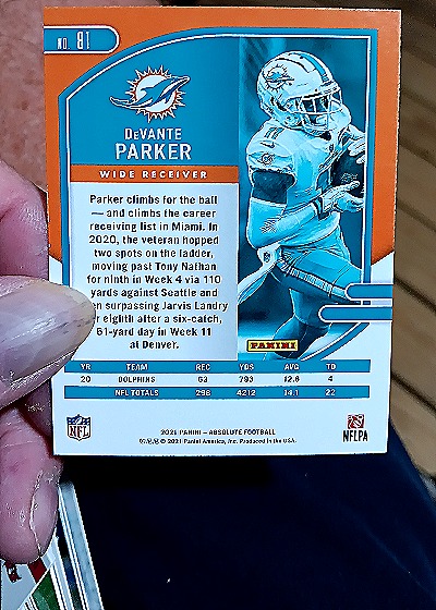 2021 Panini Absolute Football #81 DeVante Parker — back