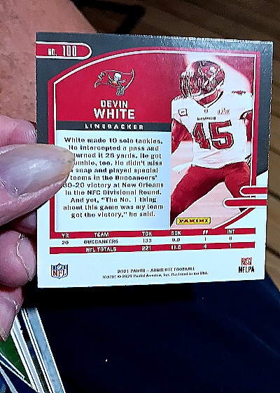 2021 Panini Absolute #100 Devin White — back