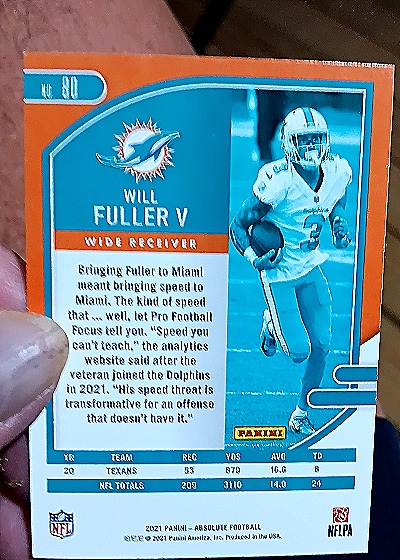 2021 Panini Absolute Football #80 Will Fuller V — back