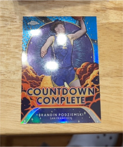 2025 Topps Chrome #CC-7 Brandin Podziemski Countdown Complete — front