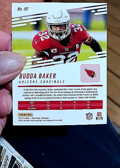 2021 Panini Prestige #50 Budda Baker — back
