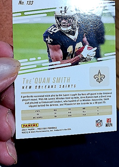 2021 Panini Prestige #133 Tre'Quan Smith — back