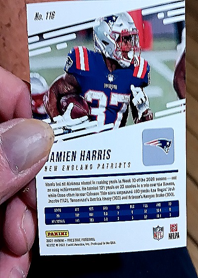 2021 Panini Prestige Football #116 Damien Harris — back