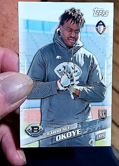 2019 Topps AAF #15 Lawrence Okoye — front