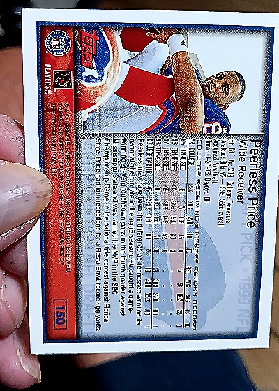 1999 Topps Season Opener #150 Peerless Price Rookie — back