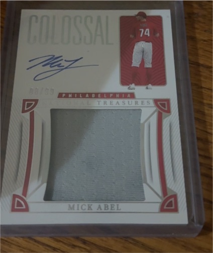 2023 Panini National Treasures Colossal Patch Autograph Mick Abel — front