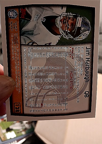 1999 Topps #178 Jim Harbaugh — back
