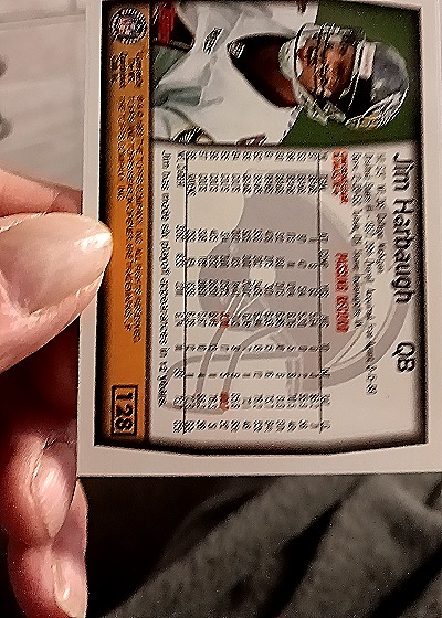 1999 Topps Stadium Club #128 Jay Harbaugh — back