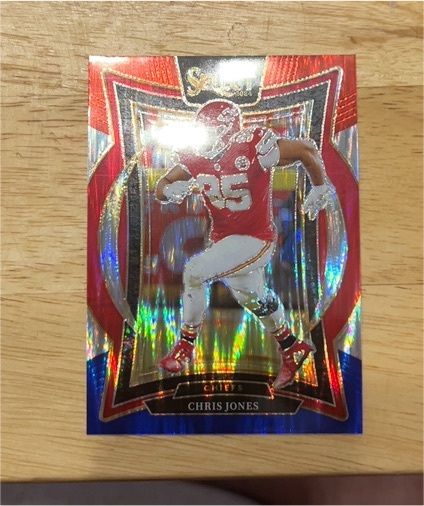 2024 Panini Select Concourse Chris Jones Red Blue Shock Prizm — front