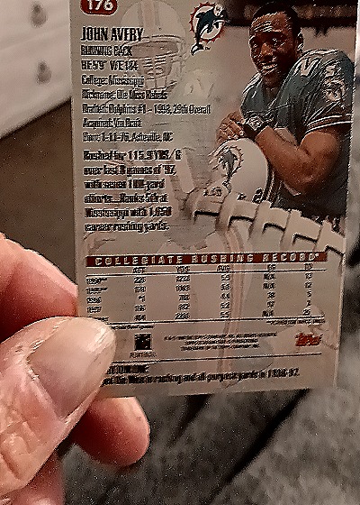 1999 Collector's Edge Fury Millennium Collection #176 John Avery — back