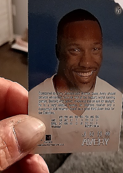 2001 SkyBox John Avery #2 — back