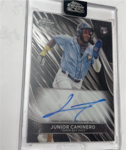 2024 Topps Chrome Black Autographs #CBA-JC Junior Caminero — front