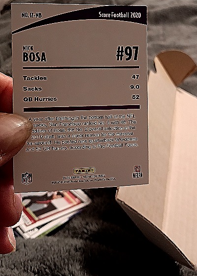 2020 Score In the Zone #IZ-NB Nick Bosa — back