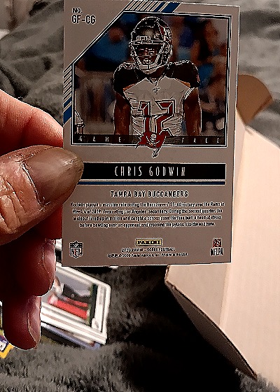 2020 Panini Score Game Face #GF-CG Chris Godwin — back