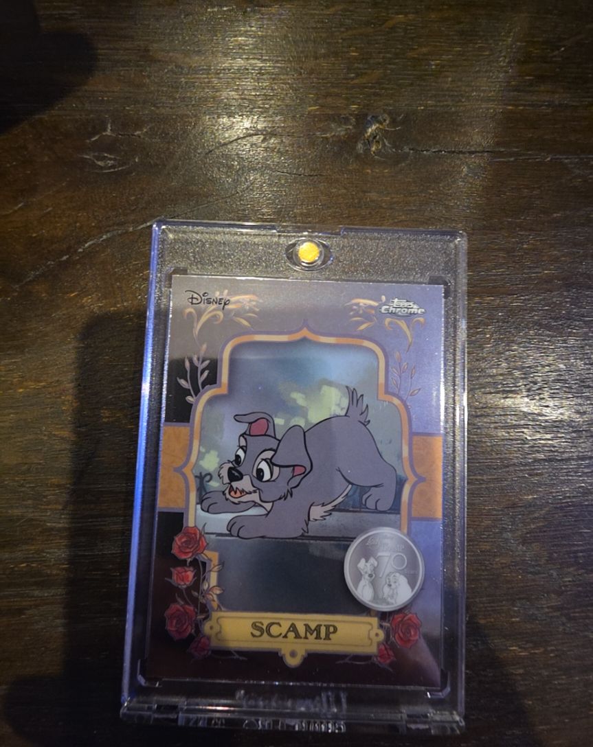 2025 Topps Chrome Disney Lady and the Tramp 70th Anniversary Insert #LT-6 Scamp — front