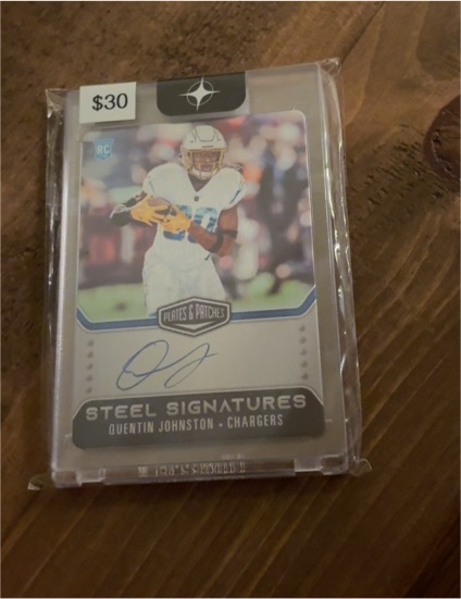 2023 Panini Plates & Patches Steel Signatures Quentin Johnston — front