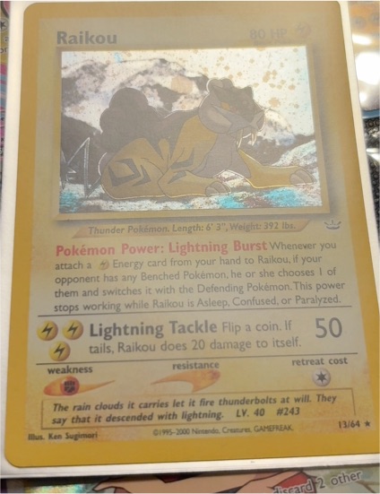 2001 Pokemon Neo Revelation #13 Raikou — front