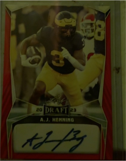 2023 Leaf Draft Autographs #BA-AJH A.J. Henning — front