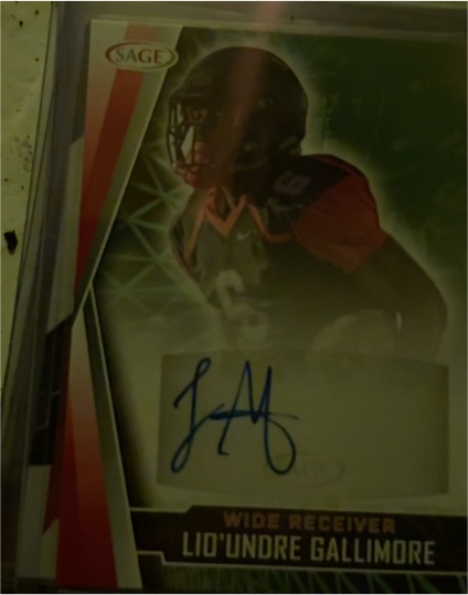 2022 Sage Autographs #A-LG Lid'Undre Gallimore — front