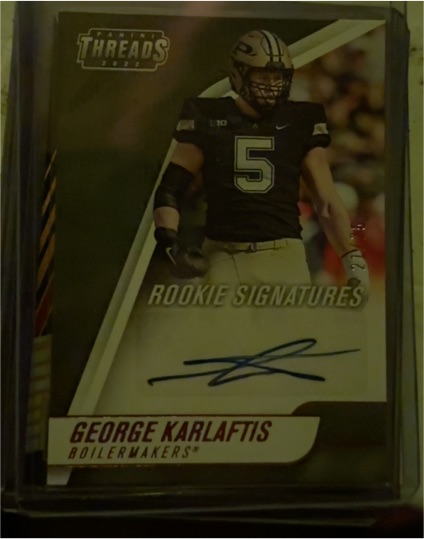 2022 Panini Threads Rookie Signatures #TH-GEK George Karlaftis — front