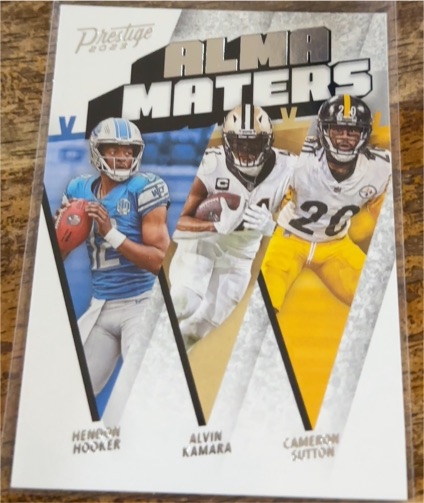 2023 Panini Prestige Alma Maters #AM-23 Hendon Hooker, Alvin Kamara, Cameron Sutton — front