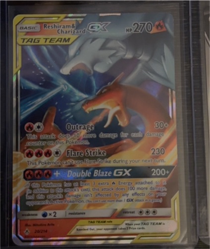 2019 Pokémon TCG Unbroken Bonds #20 Reshiram & Charizard GX — front