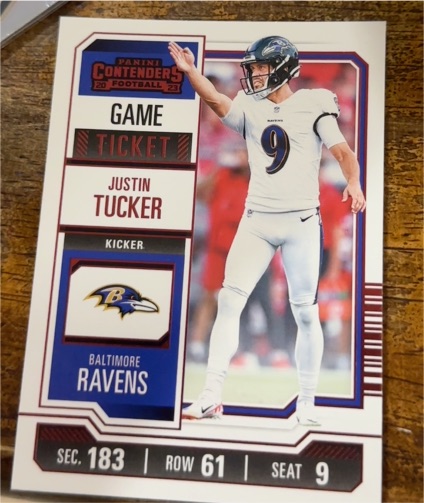 2023 Panini Contenders #7 Justin Tucker — front