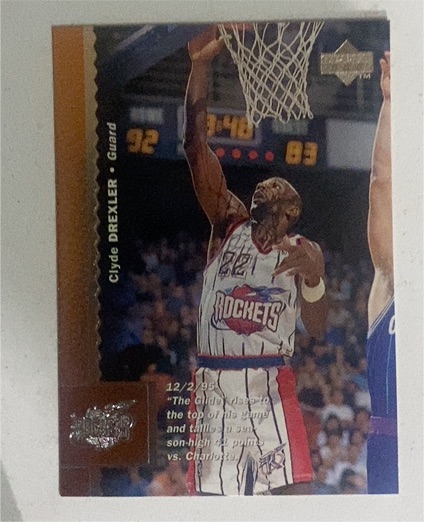 1996-97 Upper Deck #44 Clyde Drexler Houston Rockets — front