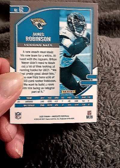 2021 Panini Absolute Football #62 James Robinson — back
