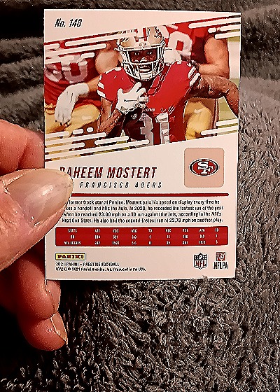 2021 Panini Prestige #148 Raheem Mostert — back