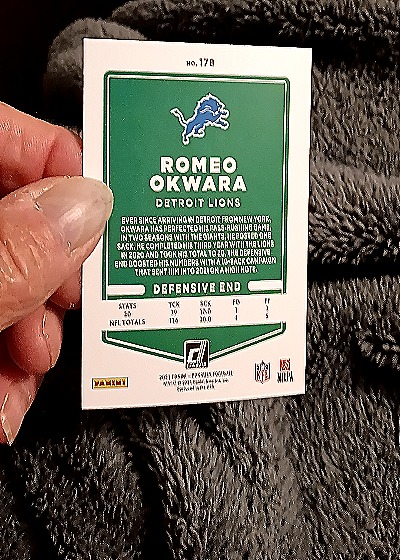 2021 Donruss #178 Romeo Okwara — back