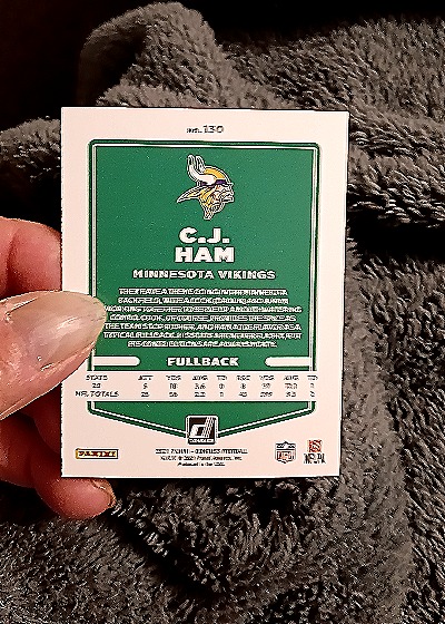 2021 Panini Donruss Football #130 C.J. Ham — back
