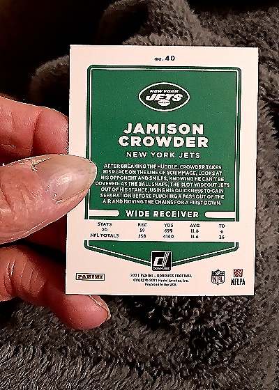 2021 Donruss #40 Jamison Crowder — back
