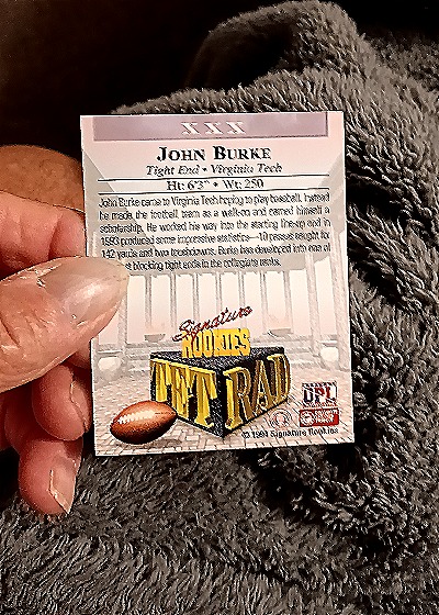 1994 Signature Rookies Tetrad #XIII John Burke — back
