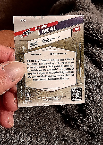 2019 Topps AAF #34 Rajion Neal — back