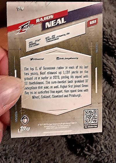2014 Topps Strata #74 Rajion Neal — back