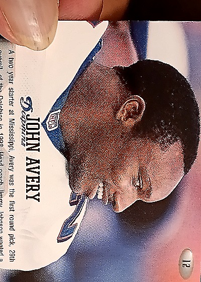 1998 Playoff Momentum #12 John Avery — back