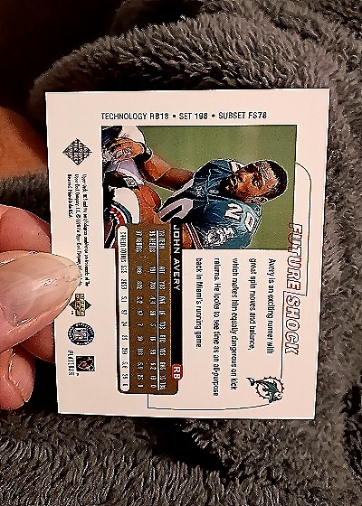 1998 Upper Deck UD3 Future Shock #198 John Avery — back