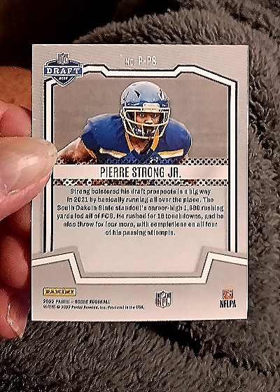 2022 Panini Score Protential #P-PS Pierre Strong Jr. — back