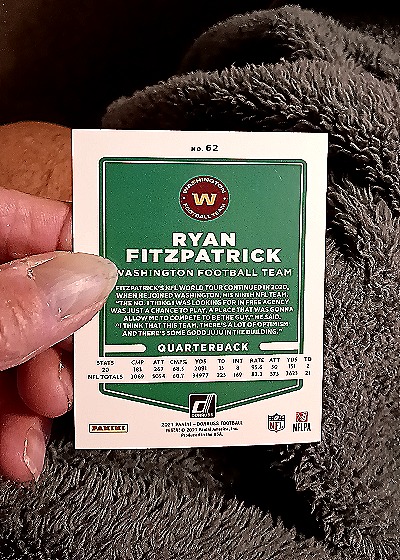 2021 Donruss #62 Ryan Fitzpatrick — back