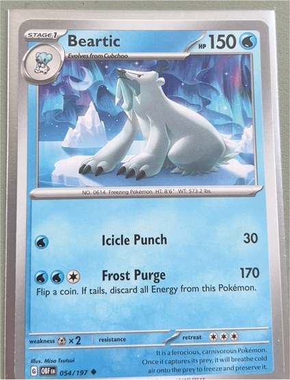 2023 Pokémon SV03: Obsidian Flames #54 Beartic — front