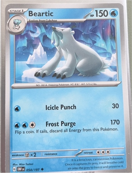 2023 Pokémon SV03: Obsidian Flames #054 Beartic — front