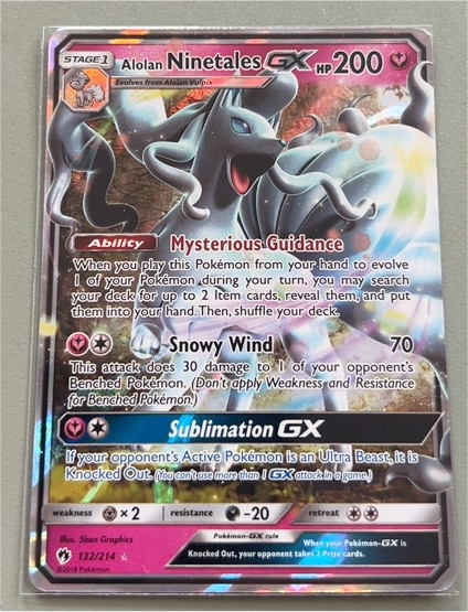 2018 Pokemon Sun & Moon Lost Thunder #132 Alolan Ninetales GX — front