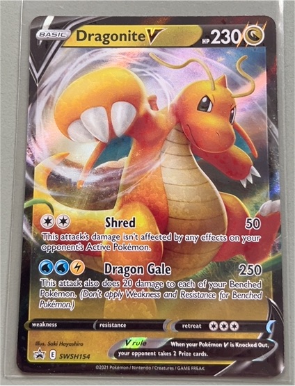 2021 Pokémon SWSH #SWSH154 Dragonite V — front