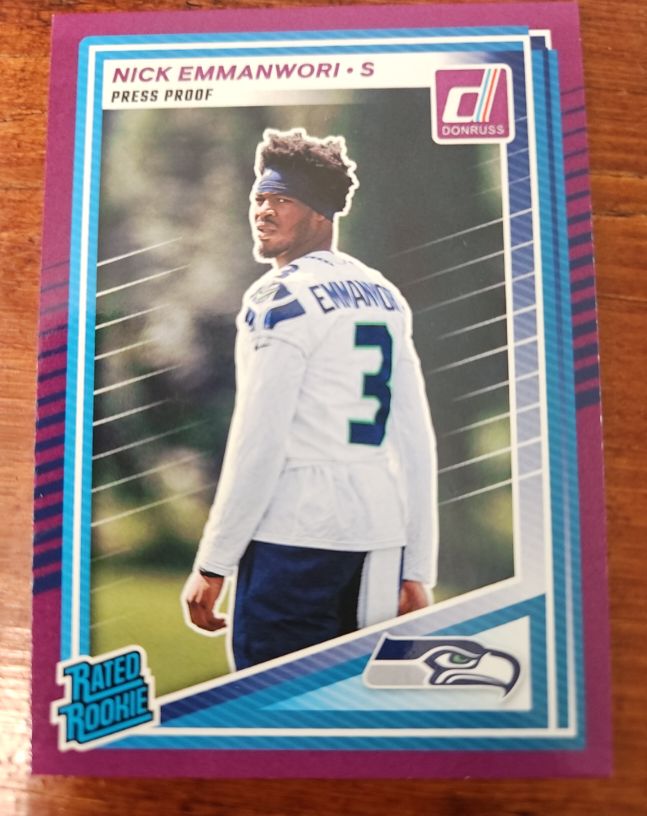 2025 Donruss #348 Nick Emmanwori Rated Rookie Press Proof — front