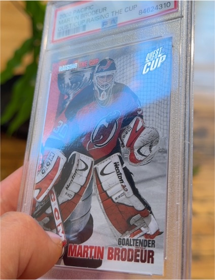2002 Pacific Martin Brodeur Raising The Cup — front